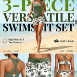 Maren | Drei-Teiliges Tankini-Bikini & Cover-Up Set
