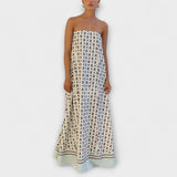 Hasel - Einzigartiges geometrisches Off-Shoulder Maxi-Kleid