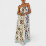 Hasel - Einzigartiges geometrisches Off-Shoulder Maxi-Kleid