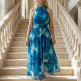 Sylin | Gathered Halter Midi Kleid