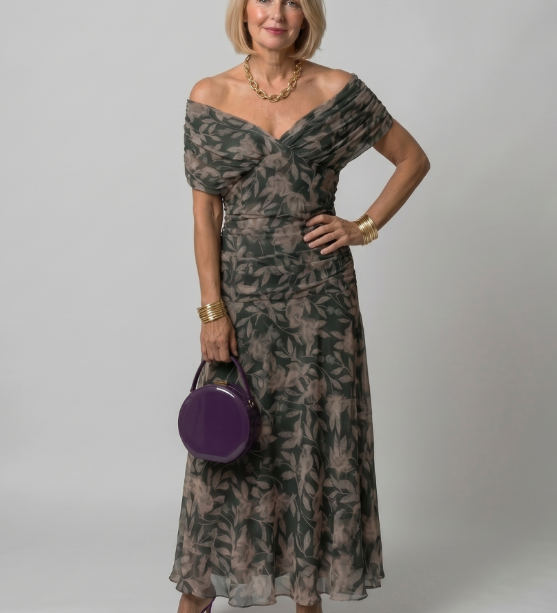 Calen | Off-Shoulder Midi-Kleid