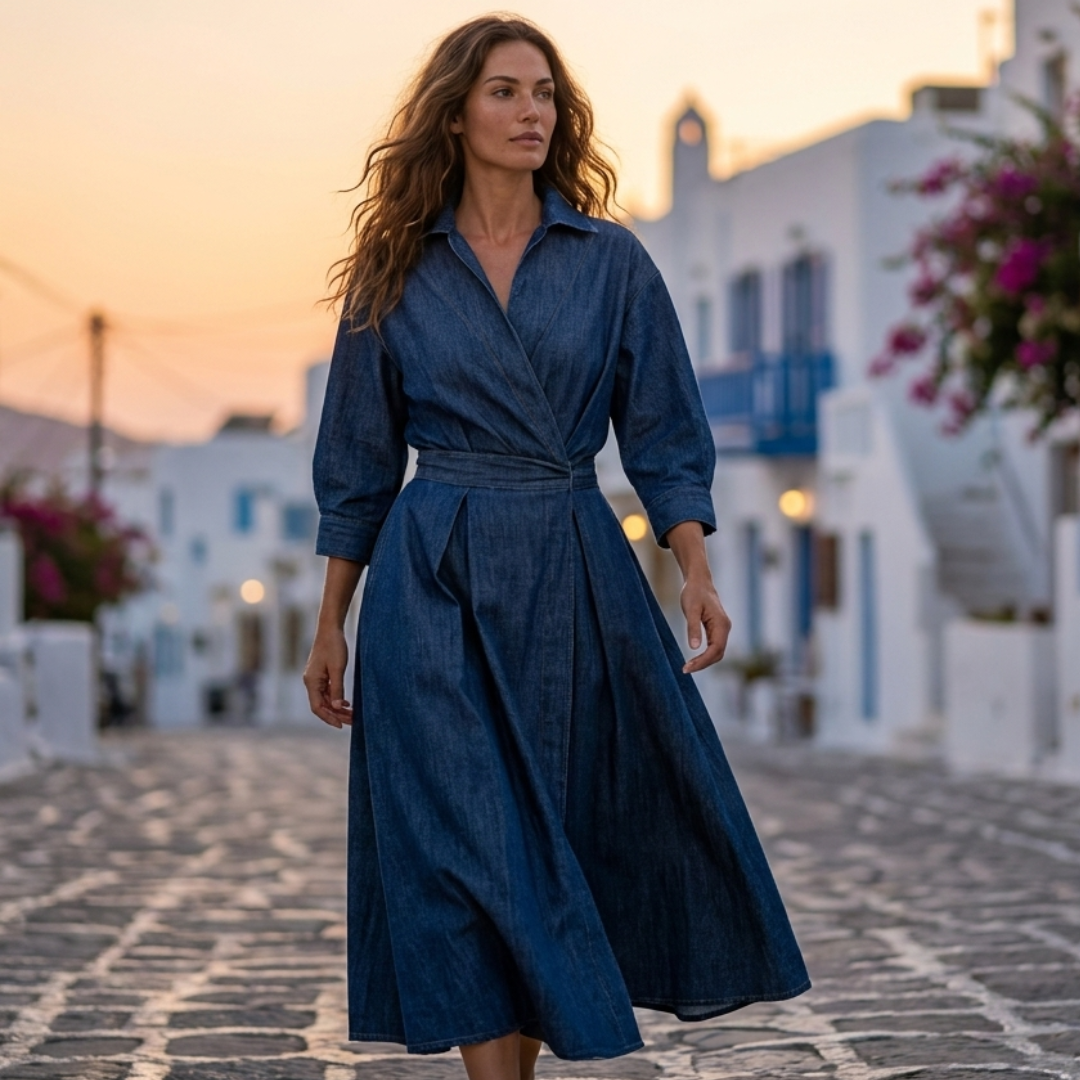 Lana - Cotton elegant dress with collar