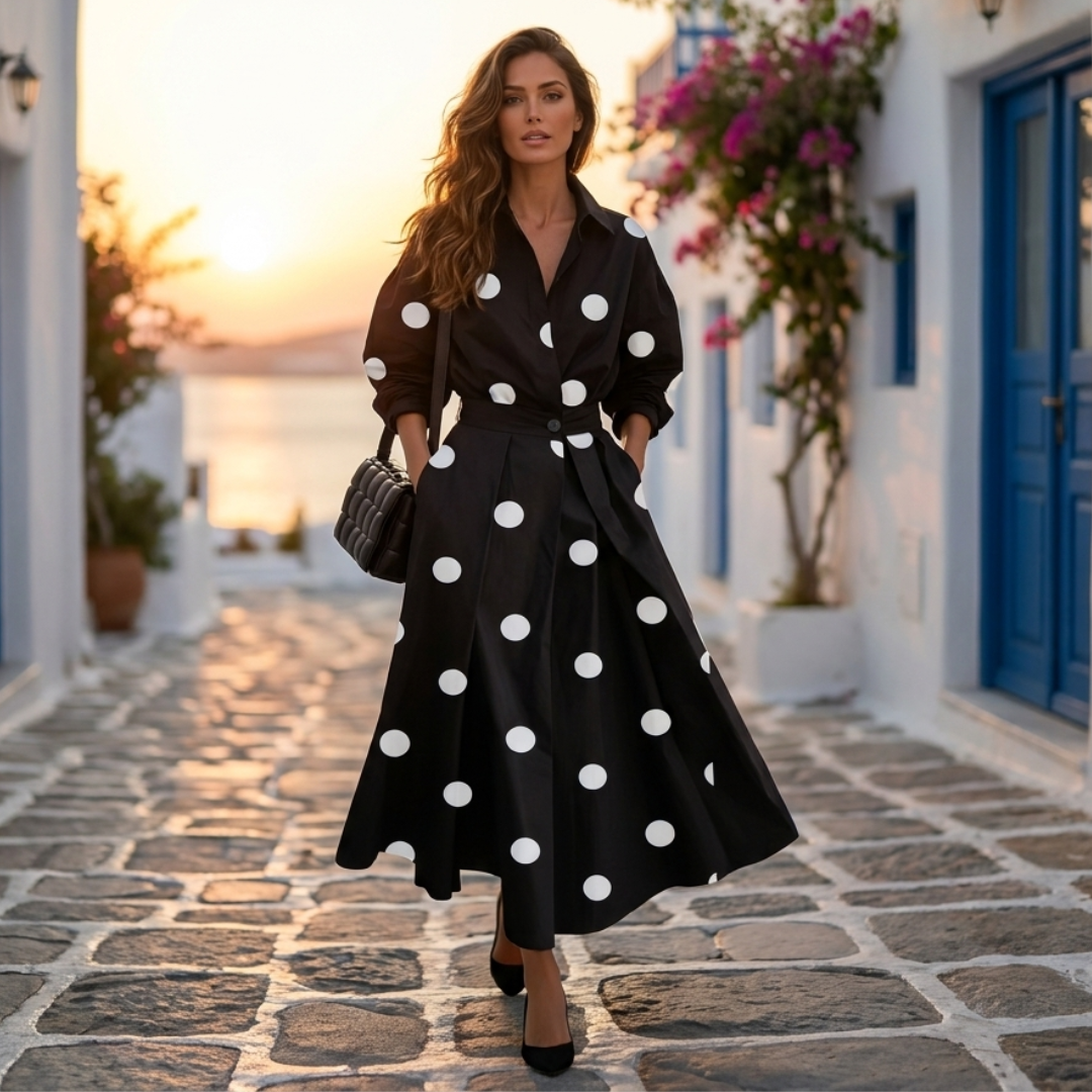 Lana - Cotton elegant dress with collar
