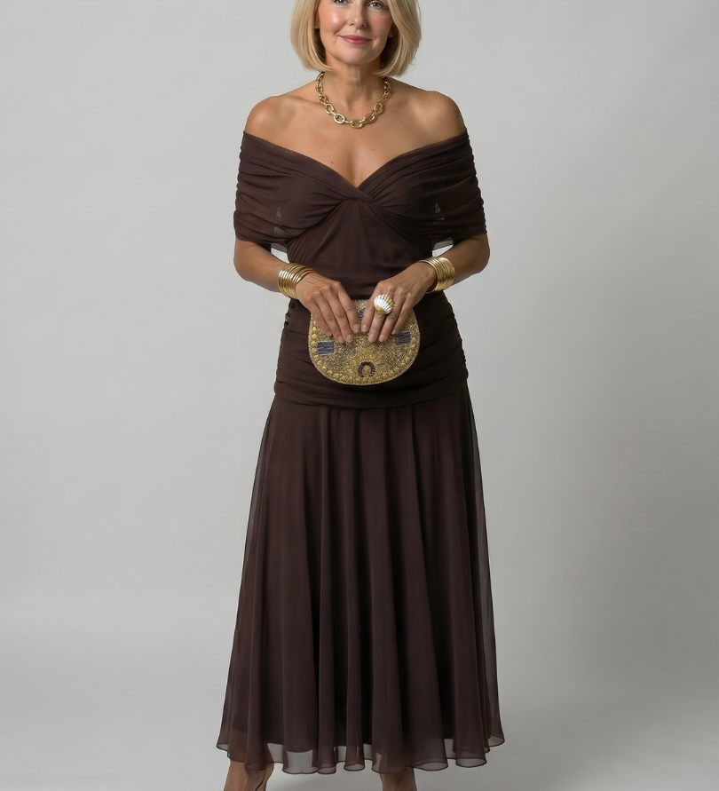 Calen | Off-Shoulder Midi-Kleid