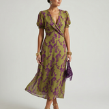 Virel | Entspanntes Blumendesign Midi-Kleid