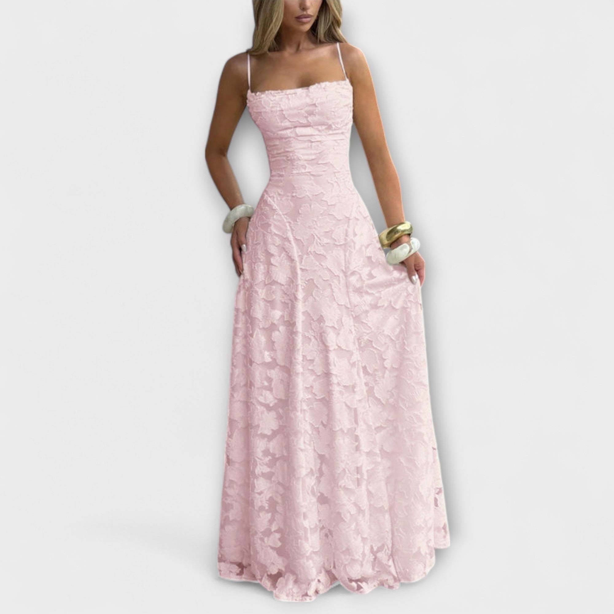 Emberly – Elegáns Jacquard Maxi Ruha