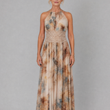 Elavenue | Maxikleid mit Neckholder und Spitzen-Taille