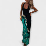 Livia - Maxi ruha csillagos ég tie-dye mintával