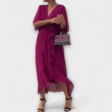 Amoura - V-nyakú sifon ruha