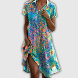 Tansy | Blusenkleid mit floralem Print und V-Ausschnitt