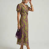 Virel | Entspanntes Blumendesign Midi-Kleid