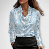 Meli - Glänzende Bluse mit gerafftem Kragen