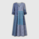 Vreni™ | Boho-Kleid im Retro-Patchwork-Look