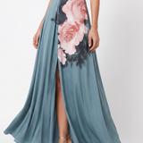 Olympas | Halter-Mieder Geblümter Rock Maxi-Kleid