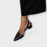 Bethany – Szabálytalan Slingback Papucsok Vastag Sarkak