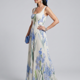 Ophelia | Floral Square Neck Sleeveless Midi Dress
