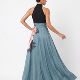 Olympas | Halter-Mieder Geblümter Rock Maxi-Kleid