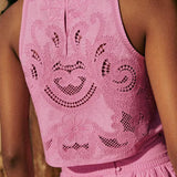 Romy | Pink Lace Moise Set
