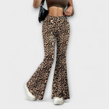 Leopárd mintás bootcut nadrág