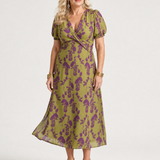 Virel | Entspanntes Blumendesign Midi-Kleid