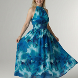 Sylin | Gathered Halter Midi Kleid