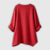 Rosmarie™ | Leinenbluse mit V-Ausschnitt und Knopfleiste
