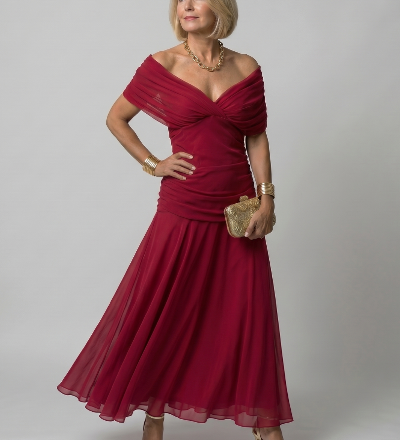 Calen | Off-Shoulder Midi-Kleid