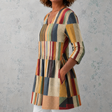 Chloé | Lange Bluse aus Leinen mit mehrfarbigen Streifen