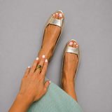 Adelina | Goldene Sandalen Komfort Chic