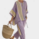 Lorena - Boho-Linen- und Bambus-Set