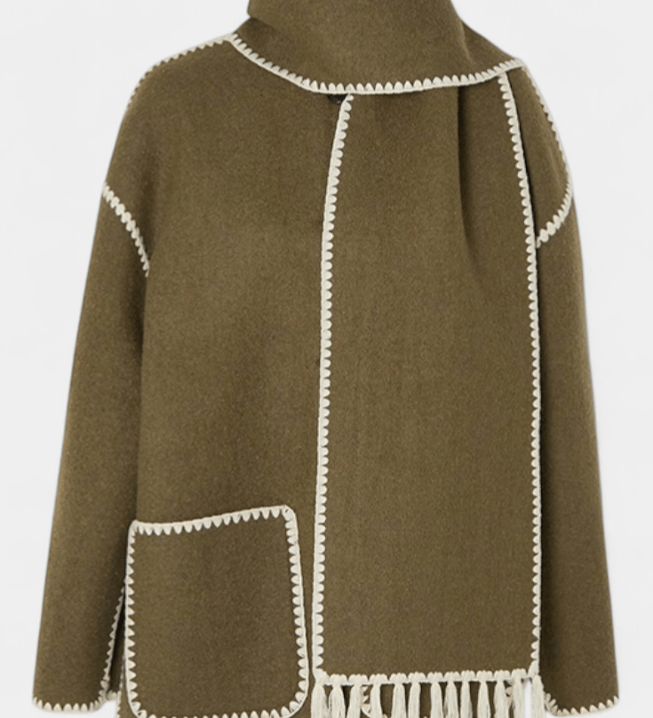 Pauline | Coat with Integrated Scarf