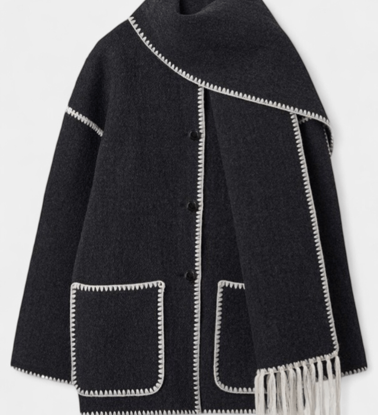 Pauline | Coat with Integrated Scarf