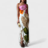 De Sapphire – Elegáns patchwork maxi ruha