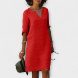 Ellyse | Sommerkleid mit V-Ausschnitt in Petrol