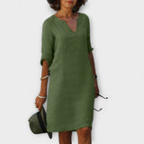 Ellyse | Sommerkleid mit V-Ausschnitt in Petrol