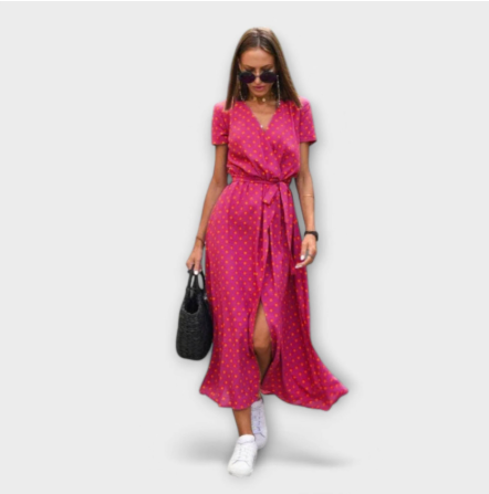Ulrike | Wickelkleid mit floralem Print und Bindegürtel
