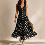 Bianca | Chiffon midi ruha pöttyökkel