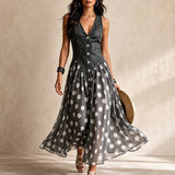 Bianca | Chiffon midi ruha pöttyökkel