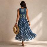 Bianca | Chiffon midi ruha pöttyökkel
