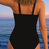 Marlies | Graphic light print wrap-look swimsuit