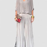 ESMERALDA – KÉTRÉSZES SZETT ELEGÁNS CHIFFON SZÉLES SZÁRÚ NADRÁGGAL