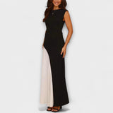 Isabel - Monochrome Farbblock Taillenkleid