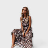 Danae - Pöttyös boho midi ruha