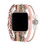 Tenecia - Apple Watch többszörösen körbefutó, fonott karkötő életfa medállal