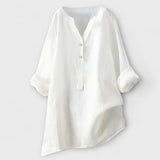 Rosmarie™ | Leinenbluse mit V-Ausschnitt und Knopfleiste