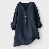 Rosmarie™ | Leinenbluse mit V-Ausschnitt und Knopfleiste