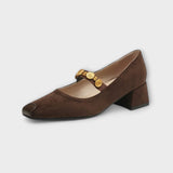 Eleanor - Chunky heels with metal coin