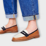 Oceane – Kerek orrú, tömbösített, barna loafer