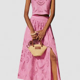 Romy | Pink Lace Moise Set