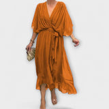 Amoura - V-nyakú sifon ruha
